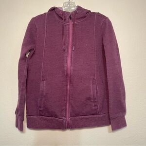 Figs On Shift Hoodie Women S Maroon Full Zip Cotton‎ Poly Blend Pockets Hooded